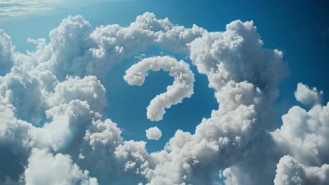 question mark in the clouds