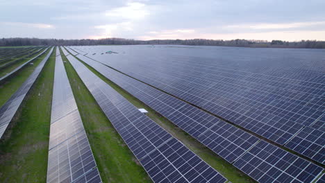 infinite expanse of solar panels installed in poland field,aerial view
