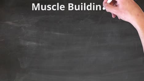 explicador de gráfico circular de musculación escrito a mano en la pizarra