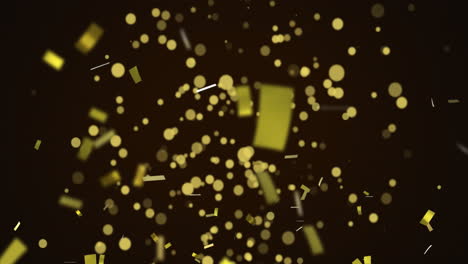 animación de confeti dorado flotando sobre un fondo negro