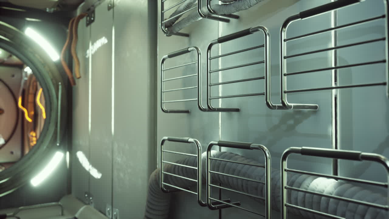 interior de la estación espacial internacional futurista