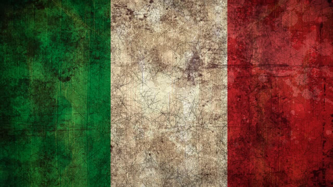 Patrón texturizado parpadeando sobre bandera italiana