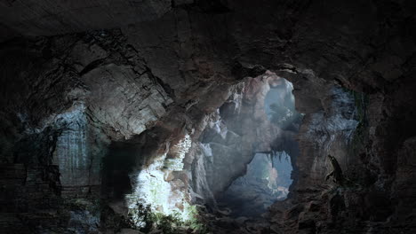 exploring a dark and mysterious cave