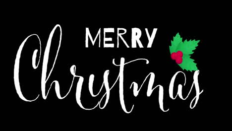 Animation-of-merry-christmas-text-with-christmas-decorations-on-black-background