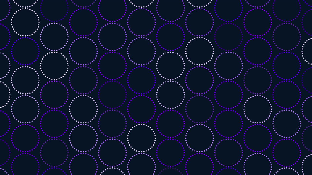 Organic circles flowing pattern of white dots on dark blue