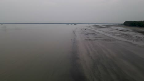 Moody-Atmosphere-Over-Low-Tide-Beach-Of-Kuakata-Sea-Beach-In-Bangladesh