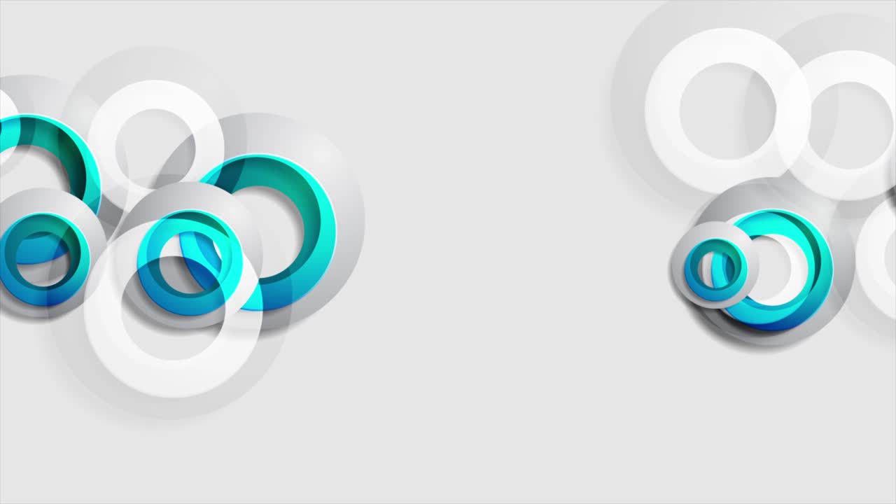 círculos grises y azules tecnología abstracta animación de video geométrica