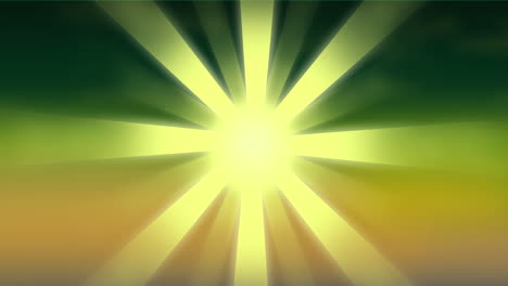 animación de una estrella fugaz giratoria sobre un fondo verde