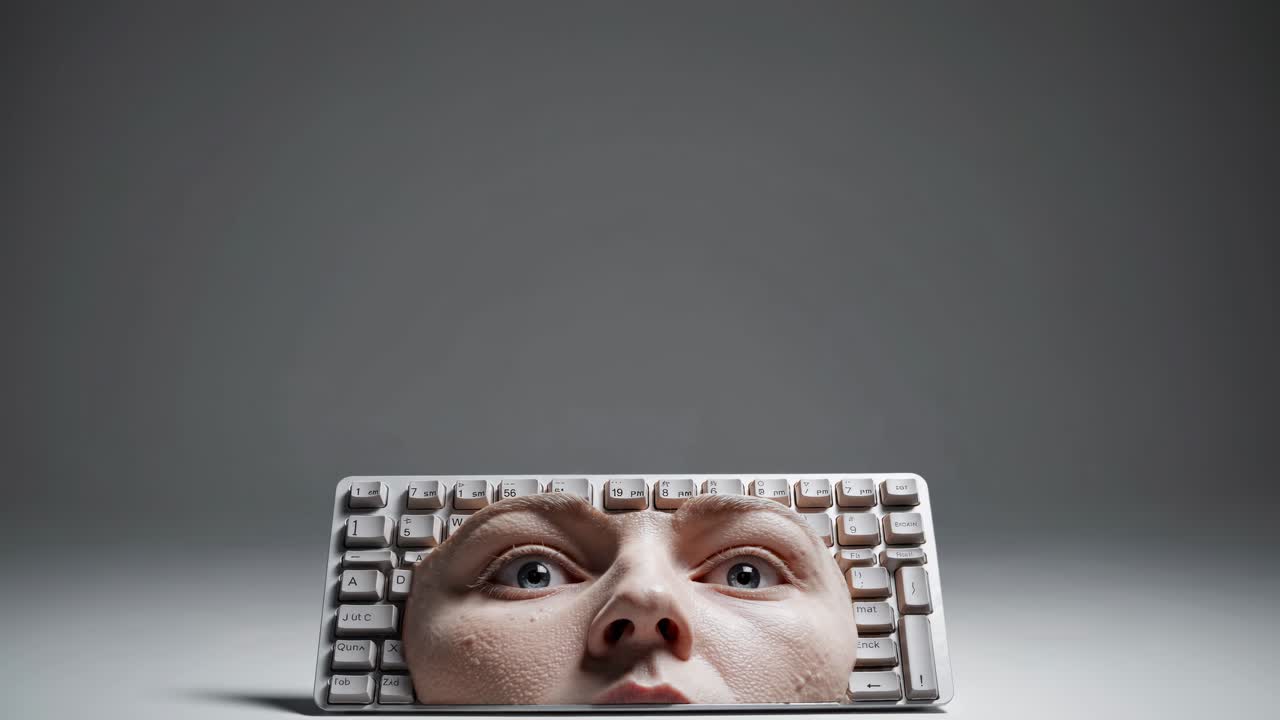 Human Face and Keyboard