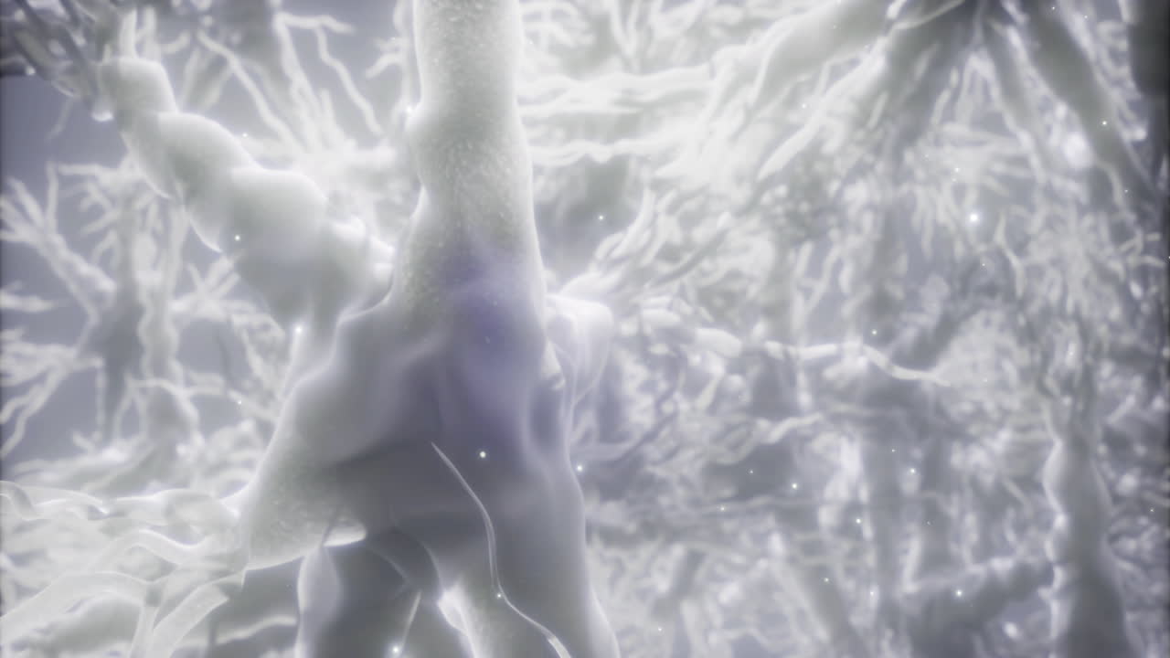 Exploring the intricate pathways of a neural network in a surreal environment