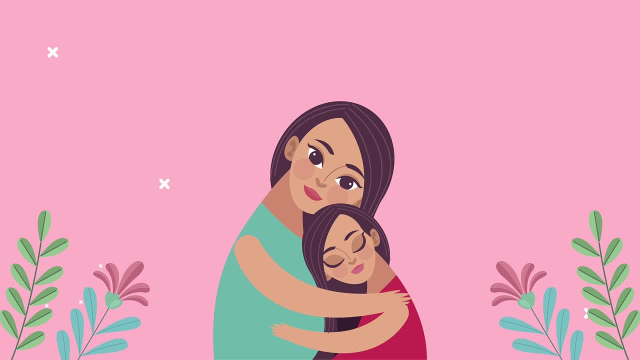 madre y hija lindas en el jardín