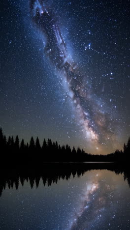 milky way reflection over a lake at night
