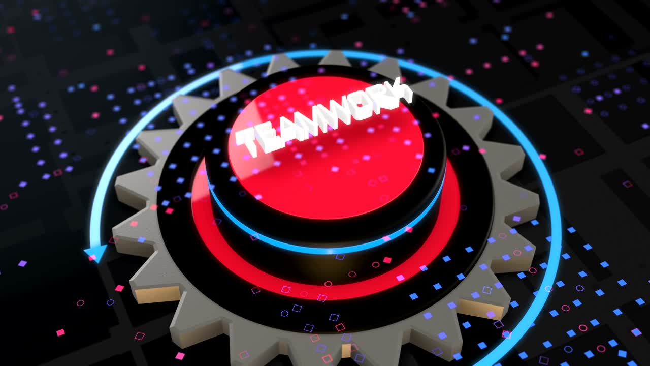 팀워크: 버튼 기어 메타포 비디오 애니메이션