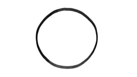 círculo dibujado a mano sobre un fondo blanco, animación cuadro por cuadro