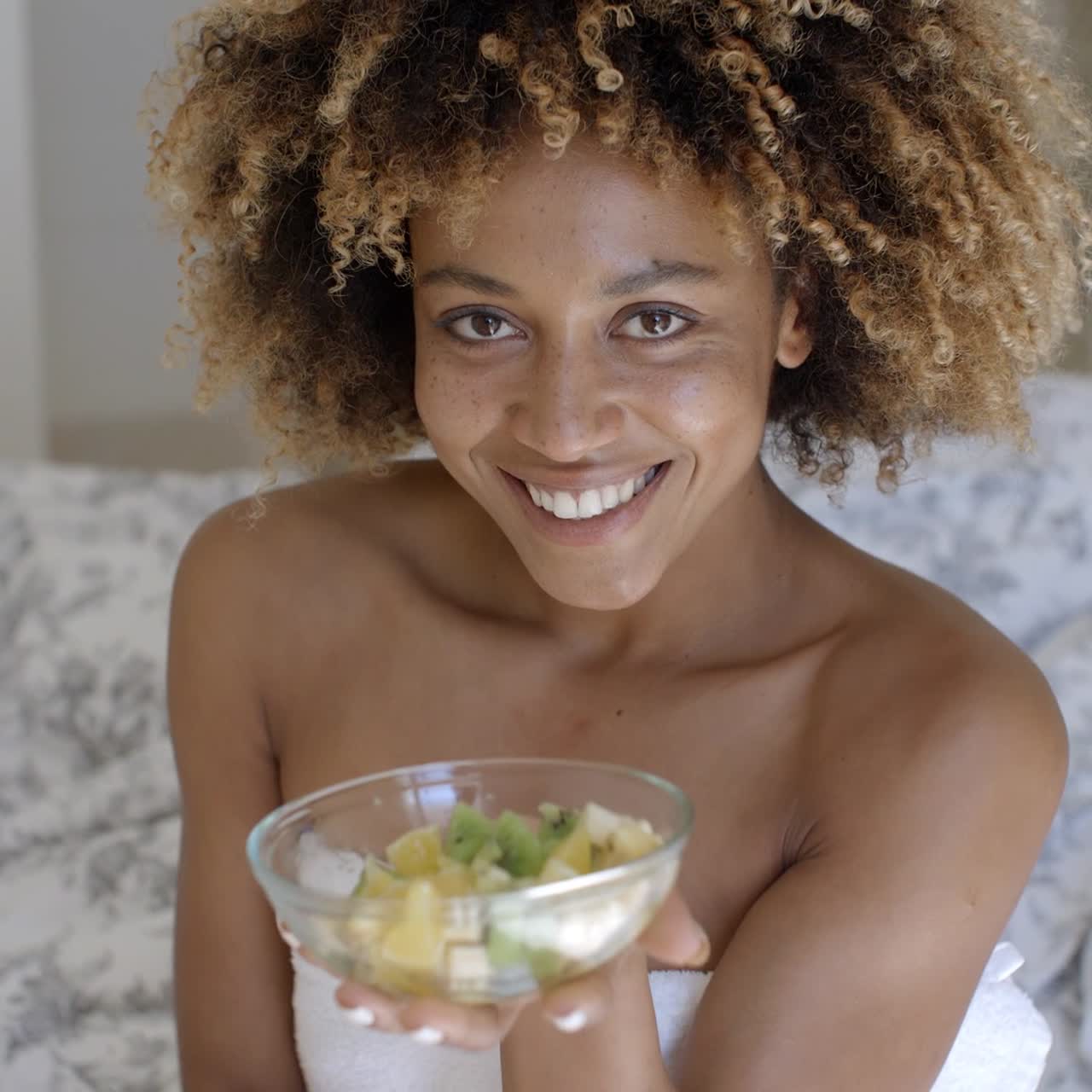 Close Up Of A Woman Enjoying A Healthy Salad