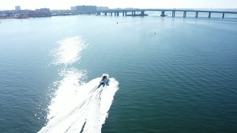 an aerial drone shot over jamaica bay in queens, ny