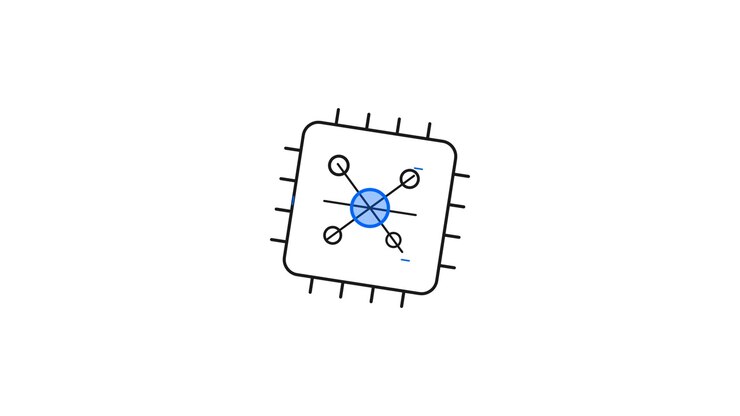 Animated Line Drawing of a Microchip Processor