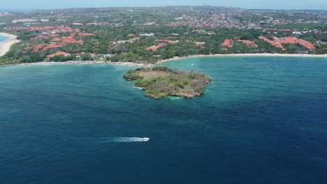 Bali's-Tranquil-Paradise:-Aerial-4K-Drone-Shot-of-Nusa-Dharma-Island