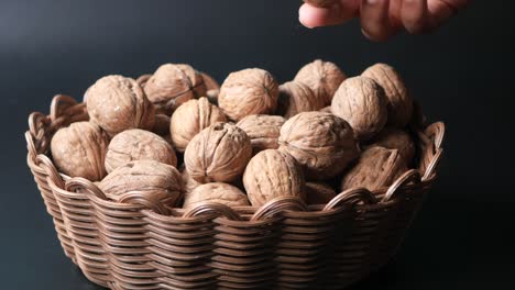 a basket of walnuts