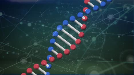 animation of dna strand over data processing