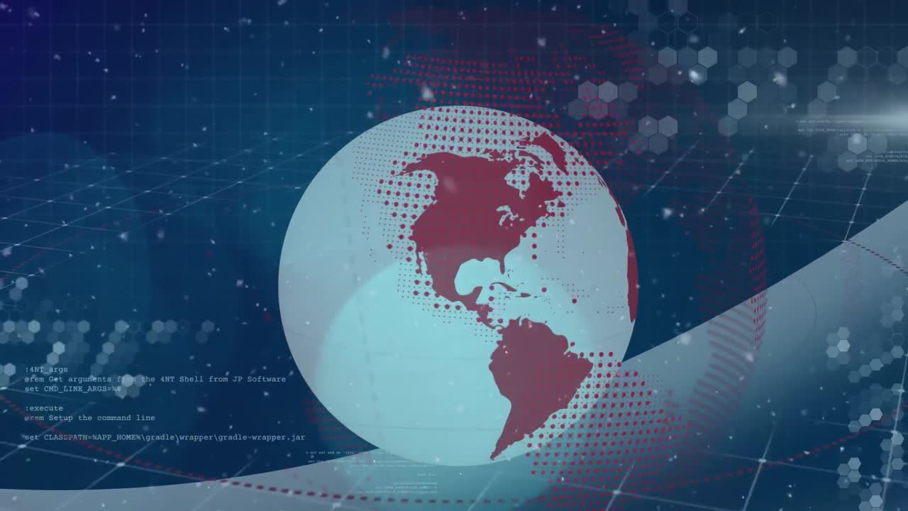 Animation of globe with data processing
