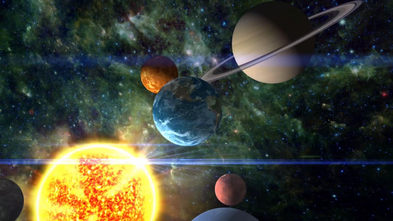 Explore the solar system with vibrant planets and a shining sun