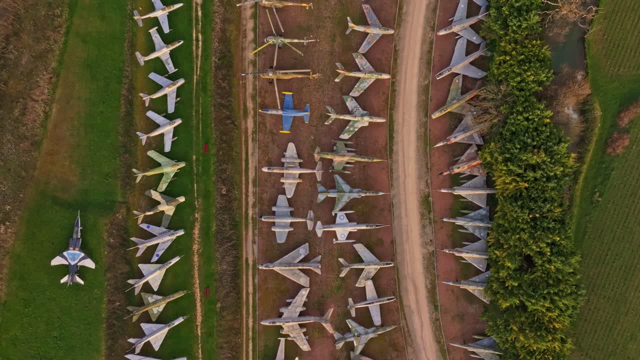 Classic aircraft resting on lawn at aviation park France