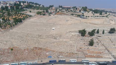 el monte de los olivos en el este de jerusalem, vista desde el aire