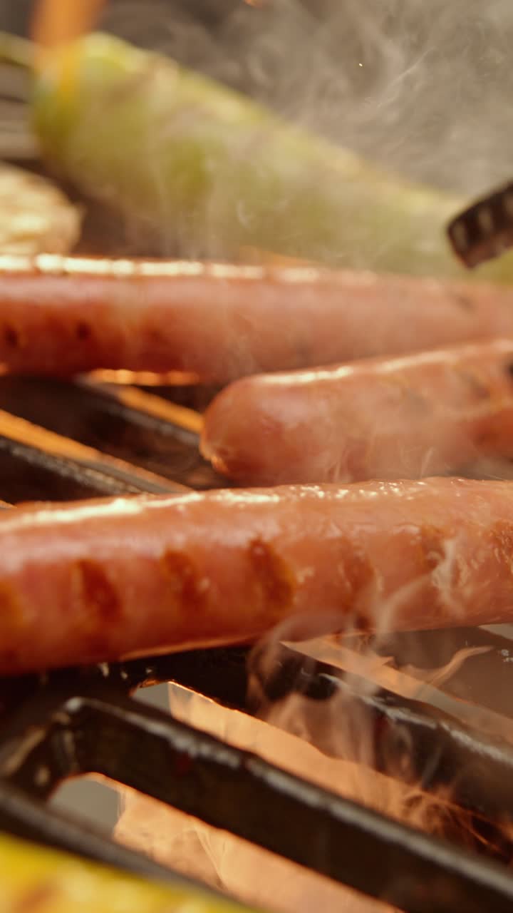 salchichas a la parrilla