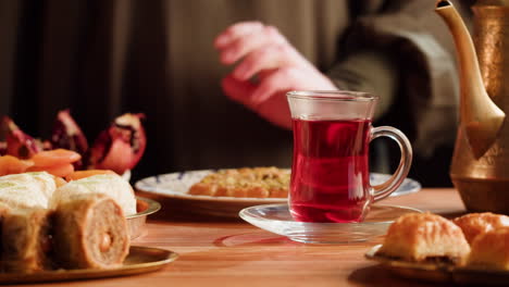traditional middle eastern tea and sweets