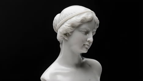 white marble bust of a woman