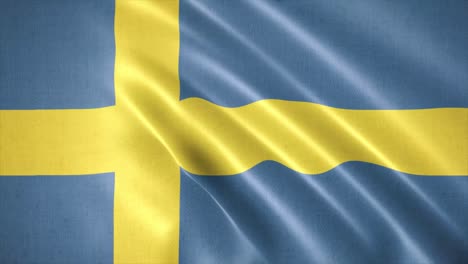 realistic waving flag of sweden,  flag background animation