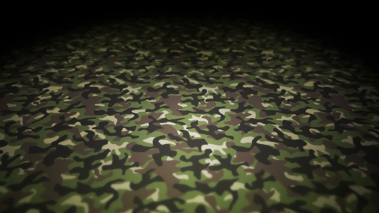 fondo de patrón de camuflaje verde. concepto de uniforme militar. línea abstracta y textura de onda. animación de bucle.