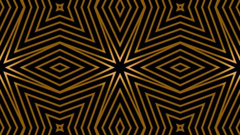 animación art déco sin costuras de múltiples formas de rombo a rayas. fondo dorado de bucle. 4k