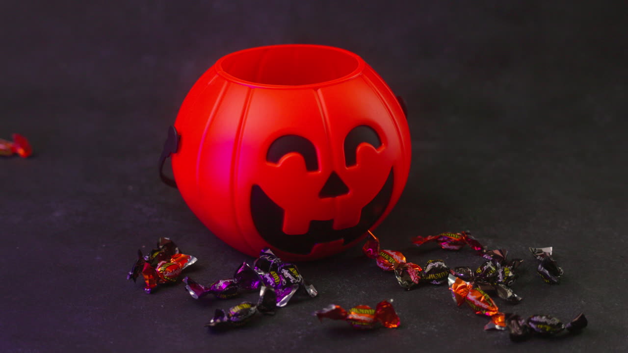 Halloween Pumpkin Treat Bag with Candy
