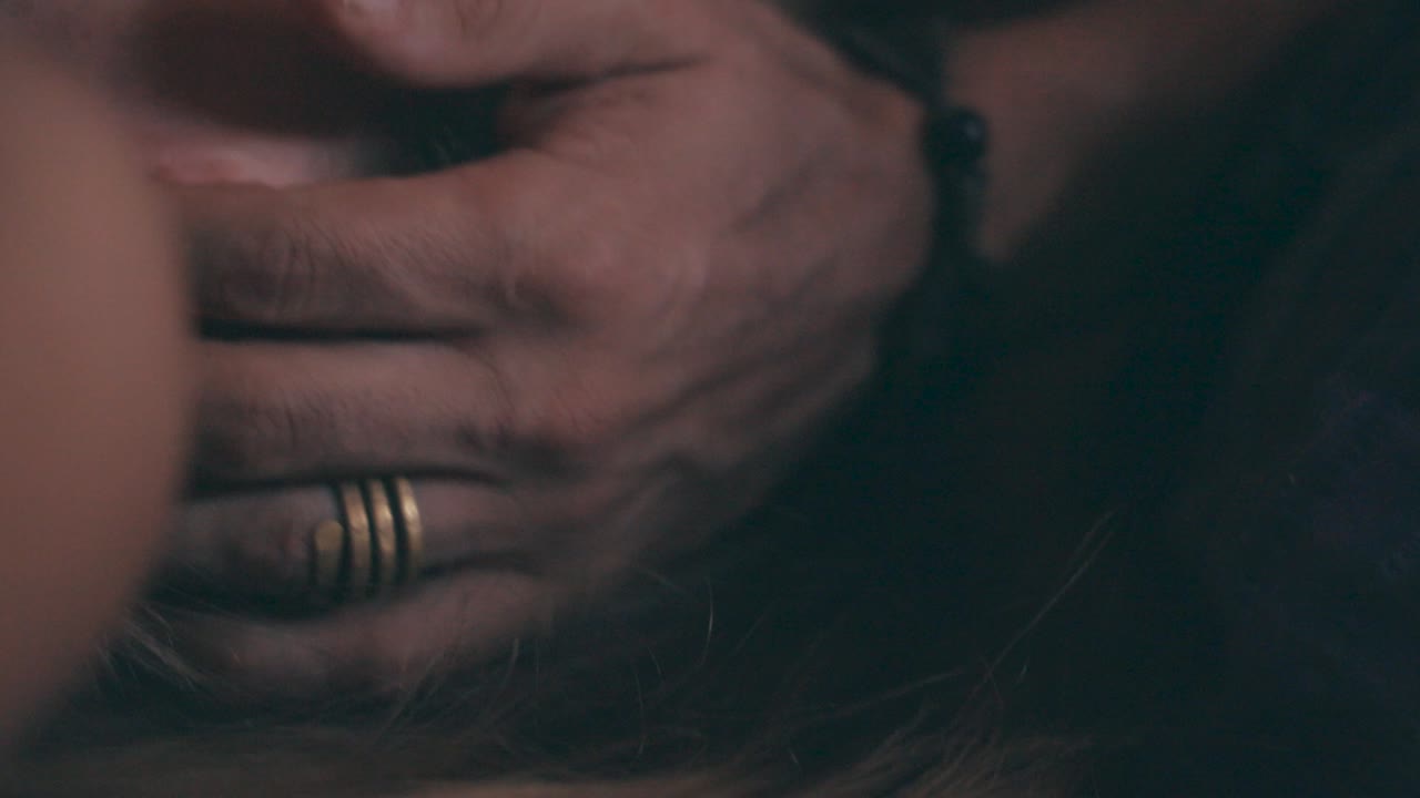 Hand Of Therapist Massaging The Back Of Neck And Head Of Girl - Somatic And Mindful Massage During The Ecstatic Festival In Hare Krishna Valley, Victoria, Australia. - close up shot