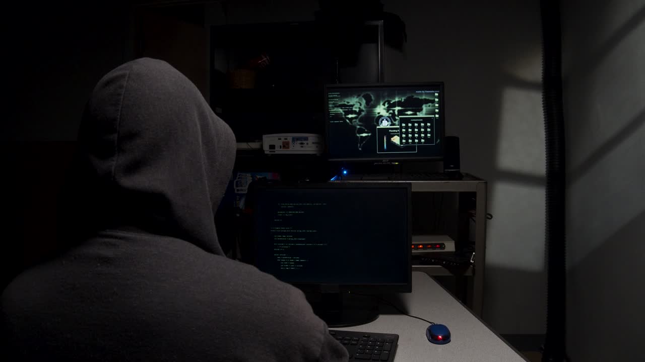 pirata informático escribiendo código