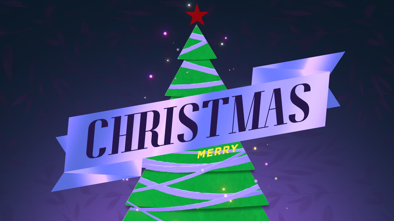 겨울 크리스마스 트리와 밤의 별과 함께 즐거운 크리스마스
