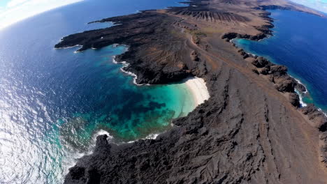 volcanic island beach aerial view