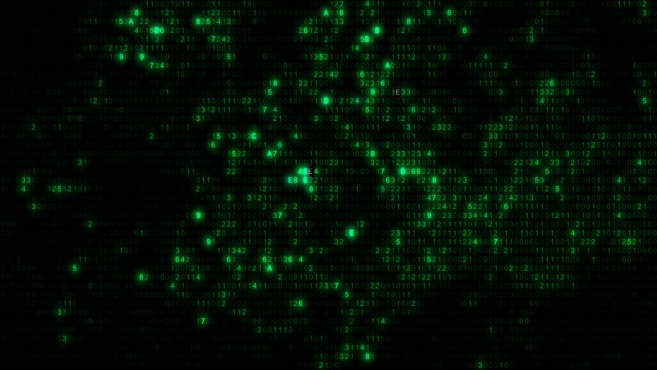 Abstract Green Computer Hex Code Machine Learning Algorithm Hud Design Template Loop Background