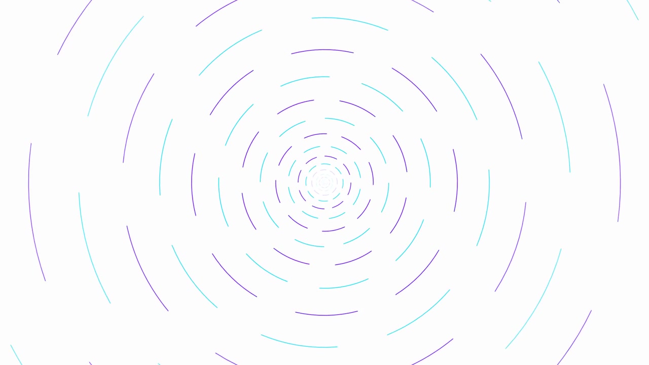 Abstract Rotating Spiral Pattern with Purple and Blue Dashed Lines