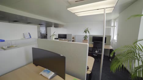 empty office workplace desk telecommute covid
