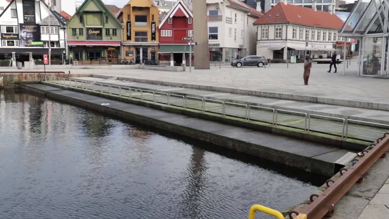 Port of of Stavanger Sunday afternoon, old boats in a sleepy harbor