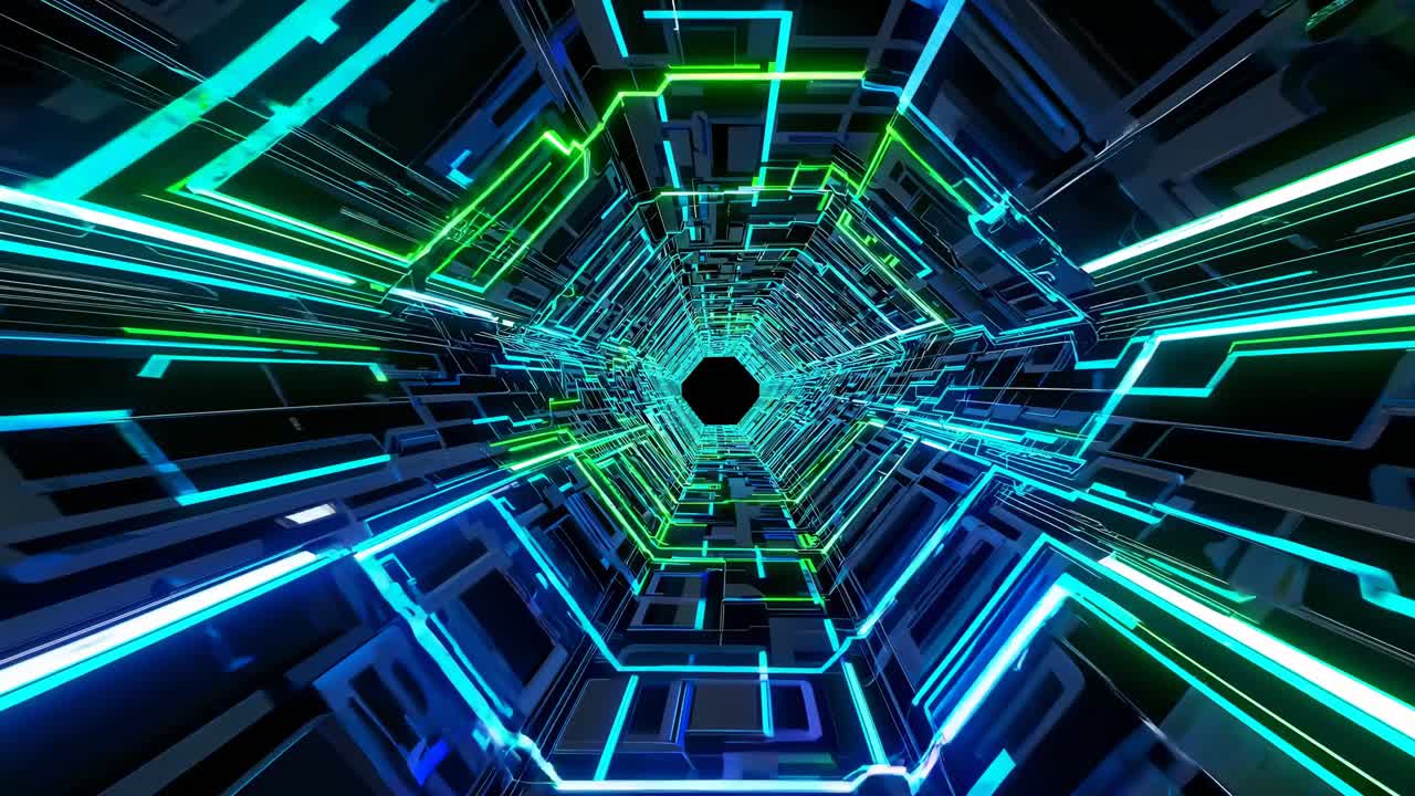 el túnel de neón futurista