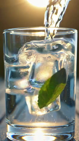 iced water with mint