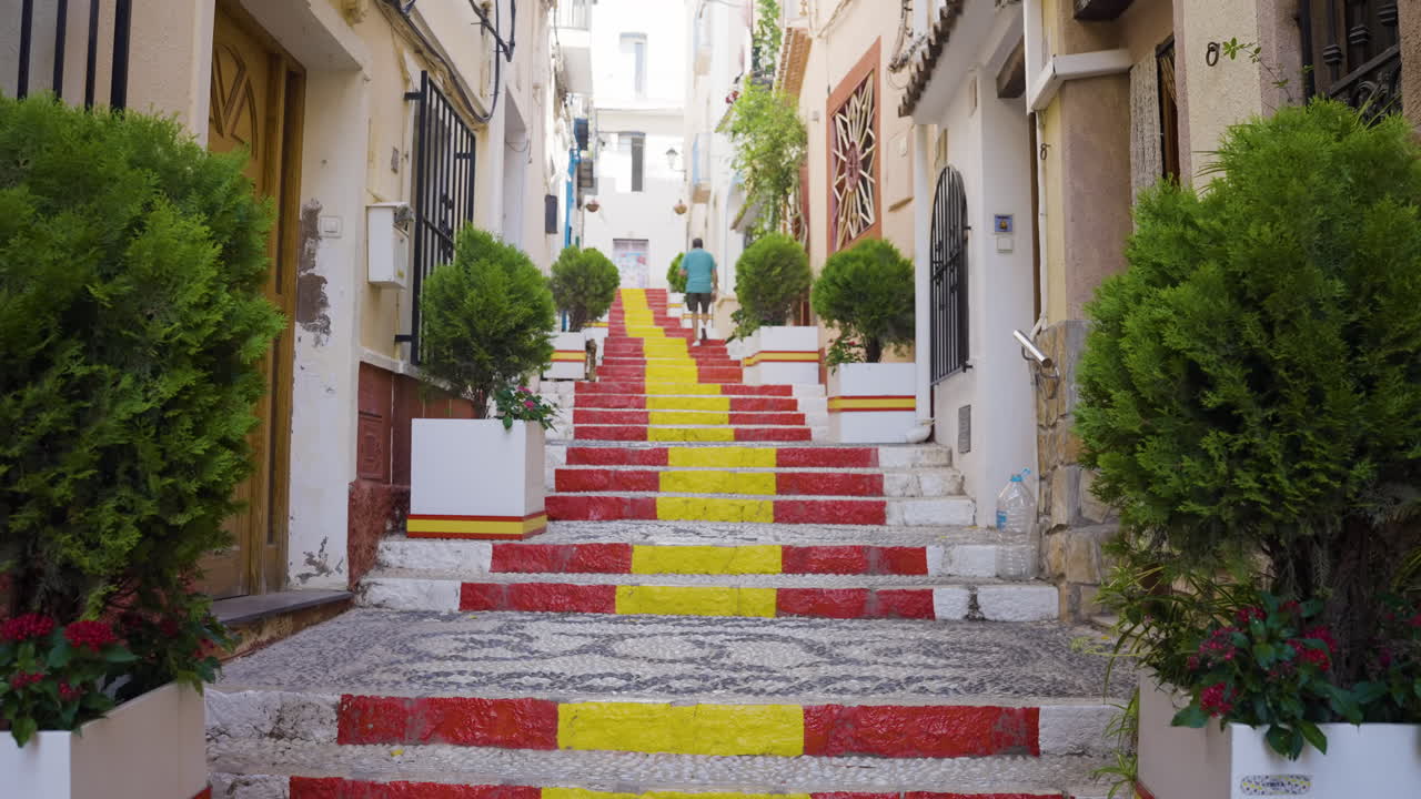 Colorful Stairs in a Spanish Alley