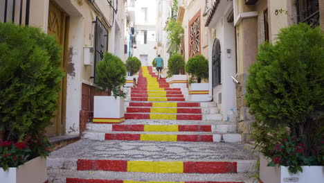 colorful stairs in a spanish alley