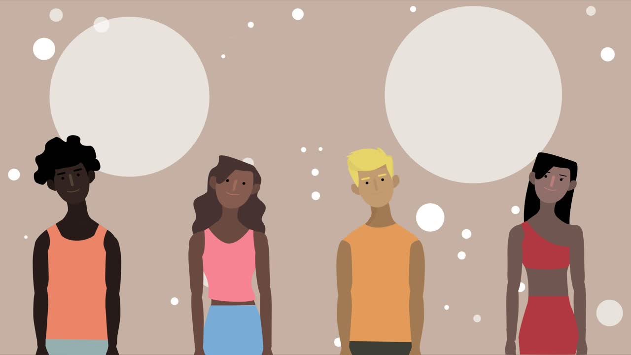 2D animation of People celebrating juneteenth day by shaking their heads
