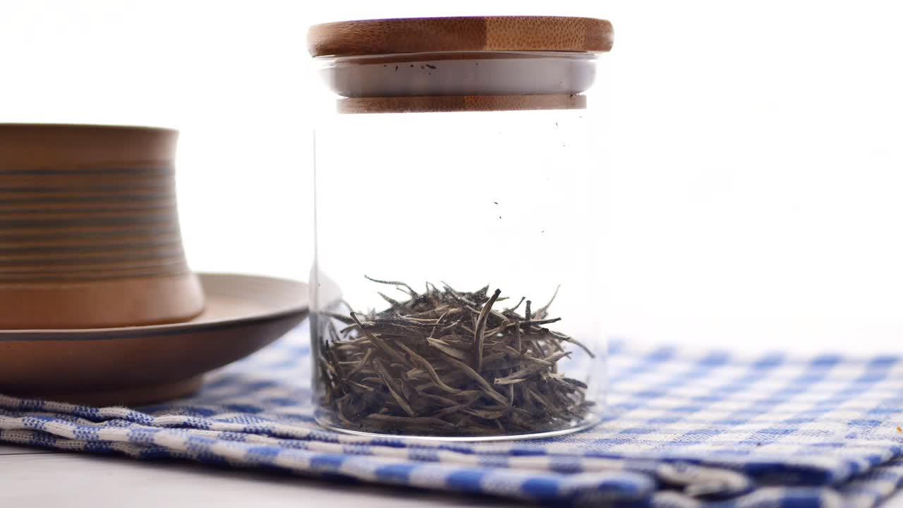 White Tea in a Glass Jar with Wooden Lid