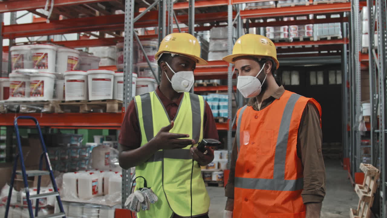 Portrait of Warehouse Workers in Face Masks
